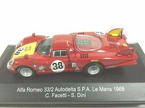 【送料無料】模型車　モデルカー　スポーツカーロメオルマンモデル listingalfaromeo 332 longo 5 24 h le mans 1968 very old 143 top model