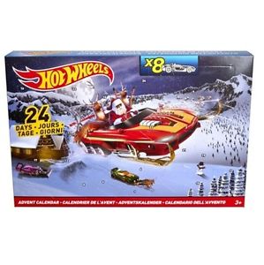 【送料無料】模型車　モデルカー　スポーツカーホットホイールクリスマスアドベントカレンダーブランドアンプhot wheels christmas advent calendar includes 8 cars brand amp; boxed