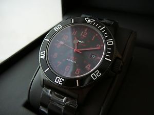 【送料無料】グリシンサブケースブレスレットインデックスnuovo glycine combat sub 42 gl0080, cassa e bracciale pvd nero, indici rossi