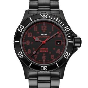 【送料無料】グリシンサブケースブレスレットインデックスnuovo glycine combat sub 42 gl0080, cassa e bracciale pvd nero, indici rossi