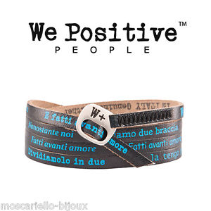 【送料無料】ブレスレット　ブレスレットbracciale uomo donna pelle we positive my song nek fatti avanti amore originale