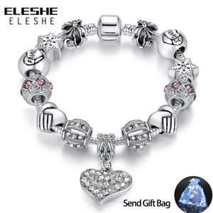 【送料無料】ブレスレット　ブランドブレスレットユニークシルバークリスタルブレスレットeleshe luxury brand women bracelet 925 unique silver crystal charm bracelet f