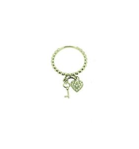 【送料無料】ブレスレット　シルバーリングキーサンレモanello argento 925 charms chiave cuore zirconi misura 12 remo gammella