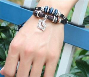 【送料無料】ブレスレット　bracciale braccialetto uomo in pelle bacio kiss e applicazioni in metallo keoss