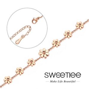 【送料無料】ブレスレット　ステンレススチールアンクレットゴールドマルゲリータsweetiee cavigliere da donna in acciaio inox, forma di fiore margherita in oro r