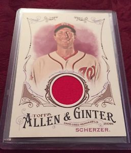 【送料無料】スポーツ　メモリアル　カード　アレンサイヤングmax scherzer 2016 topps allen amp; ginter relic fsrbmsc , nationals cy young