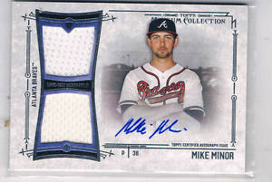 【送料無料】スポーツ　メモリアル　カード　コレクションデュアルサインマイクマイナー＃2015 topps museum collection dual relic autographs mike minor199299