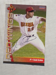 【送料無料】スポーツ　メモリアル　カード　ミネソタツインズtodd erdos2003ロチェスターレッドウィングサインminnesota twins todd erdos autographed 2003 choice rochester red wings