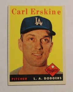 【送料無料】スポーツ　メモリアル　カード　1958トップスカールアースキン258ベースボールカード1958 topps carl erskine 258 baseball card
