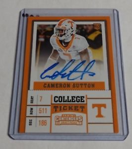 【送料無料】スポーツ　メモリアル　カード　cameron sutton 2017panini contenders draft rokie autograph volunteers cameron sutton 2017 panini contenders draft rok