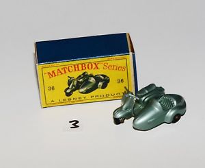 【送料無料】模型車　モデルカー　スポーツカー　マッチスクーターサイドカー＃matchbox 36 motorscooter lambretta and sidecar mit reprobox 3