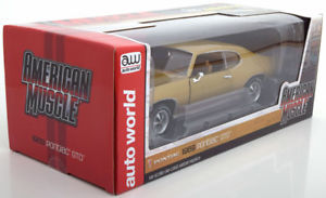 【送料無料】模型車　モデルカー　スポーツカー　ポンティアックライトゴールド118 ertlauto world pontiac gto 1969 lightgold