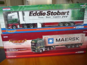 【送料無料】模型車　モデルカー　スポーツカー　corgi 150 eddie stobart actros reefer w carters daf 105 container maersk neu