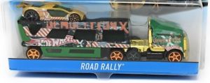 【送料無料】模型車　モデルカー　スポーツカー　ラリーホットホイールリグトランスポーターホーラroad rally hot wheels demolition x big rig semi car transporter hauler