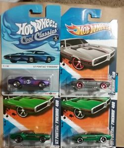 【送料無料】模型車　モデルカー　スポーツカー　ホットホイールポンティアックロットエラースペクトルhot wheels 67 pontiac firebird 400 lot of 4 with error and spectraflame