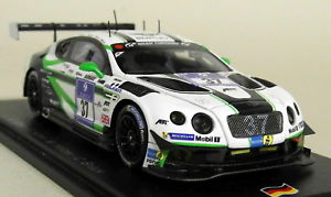 【送料無料】模型車 モデルカー スポーツカー スパークスケールベントレーコンチネンタルグアテマラチームアプトスポーツラインモデルカーspark 143 scale sg237 bentley continental gt3 17th team abt resin model car