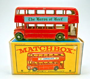 【送料無料】模型車　モデルカー　スポーツカー　マッチロンドンボックスビーフモデルバスバロンmatchbox rw 5d london bus the baron of beef rares werbemodell in box