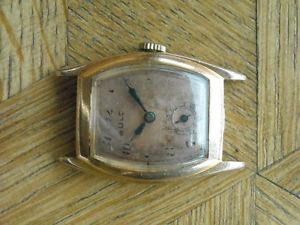 【送料無料】goldplated rectangular bulova cal 10bx for parts
