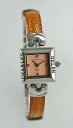 yzcharles delon watch women stainless silver brown orange leather water re quartz