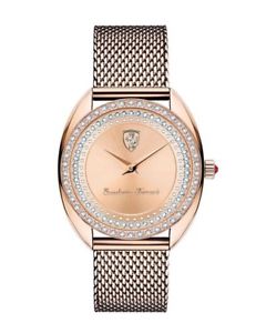 【送料無料】 womens scuderia ferrari 0820010 donna rose gold tone glitz mesh watch