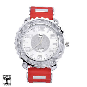 【送料無料】hip hop mens silver plated techno pave bling iced out xl watches wr 6075 srd