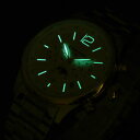 【送料無料】luxury mens waterproof green helium watch moon phase stainless steel watch