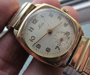 【送料無料】vintage small size 9 ct gold leda gents wrist watch 【送料無料】vintage small size 9 ct gold leda gents wrist watch