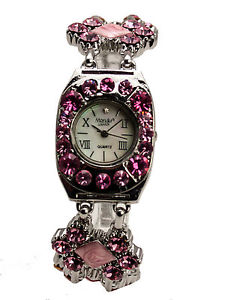 【送料無料】monduwomens antique pink color stones silver finish analog quartz watch 【送料無料】monduwomens antique pink color stones silver finish analog quartz watch