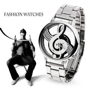 【送料無料】2017 luxury brand fashion and casual music note notation watch stainless ste