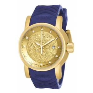 【送料無料】rare invicta yakuza automatic matte finish goldtone ip blue strap watch 18215 【送料無料】rare invicta yakuza automatic matte finish goldtone ip blue strap watch 18215