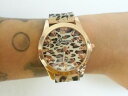 【送料無料】montre fantaisie originale plastique lopard panthere cheetah beige marron pinup