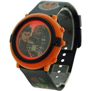 【送料無料】star wars digital chewbacca amp; finn flashing lights plastic strap watch swm3006