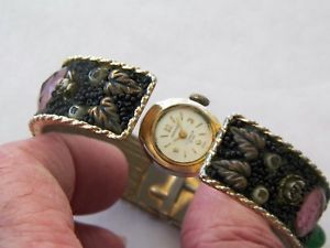 【送料無料】vntg swiss brenko 17 jewel hidden watch jeweld amp; enamel bracelet 【送料無料】vntg swiss brenko 17 jewel hidden watch jeweld amp; enamel bracelet