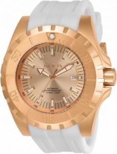 【送料無料】invicta pro diver 23803 mens round automatic date rose gold tone amp; white watch