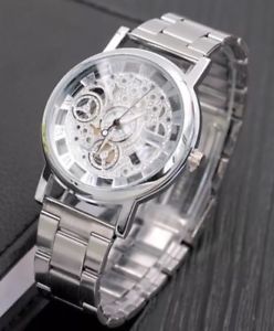 ̵mens luxury skeleton stainless steel wrist watch