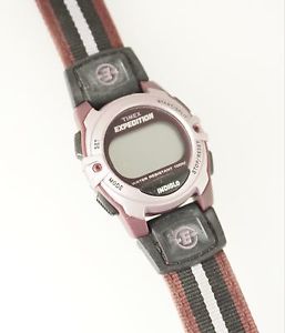 【送料無料】timex womens t49659 expedition midsize digital plum stripe nylon strap watch