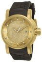 【送料無料】invicta mens s1 rally yakuza automatic goldtone and brown rubber watch 12790(2)