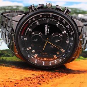 【送料無料】genviva mens stainless military quartz watch