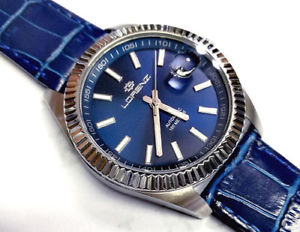 【送料無料】lorenz orologio uomo automatico meccanico miyota in pelle con cassa acciaio 38mm