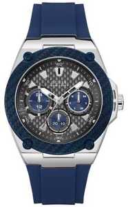 【送料無料】guess mens legacy date display silicone strap blue w1049g1 watch 17