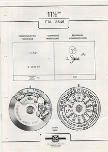 【送料無料】notice technique eta 2846, 8 pages avec rfrences de pices et clat 【送料無料】notice technique eta 2846, 8 pages avec rfrences de pices et clat