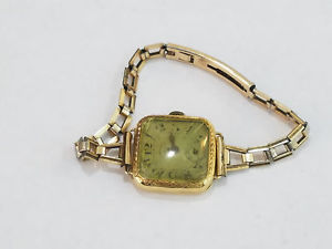 楽天hokushin【送料無料】rare antique eberhard amp; co 18k yellow gold wristwatch 2327