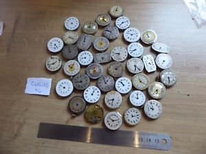 【送料無料】good lot of 40 mixed wristwatch movements for the watch maker