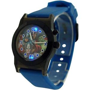 【送料無料】avengers boys analogue flashing lights blue rubber strap watch avg3509
