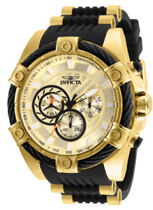 ̵invicta mens bolt chrono goldtone s steel polyurethanesilicone watch 25526