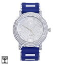 【送料無料】hip hop mens cz techno silver plated bling iced out watches wr 8350 sbl