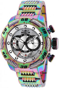 ̵invicta mens speedway chrono 100m rainbow plated stainless steel watch 25485