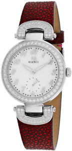 【送料無料】roberto bianci womens alessandra stainless steelred leather watch rb0613