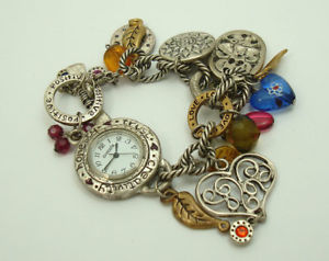 【送料無料】nice ladies chicos toggle clasp silver tone charm bracelet watch runs great 【送料無料】nice ladies chicos toggle clasp silver tone charm bracelet watch runs great