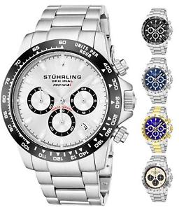 【送料無料】stuhrling 891 mens sport formula i stainless steel chronograph watch